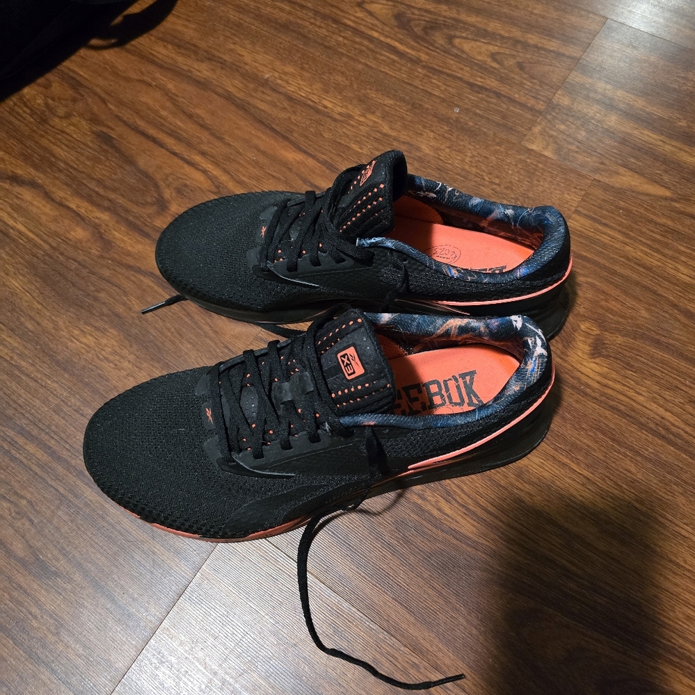 Reebok Men's Black and Orange Athletic Shoes